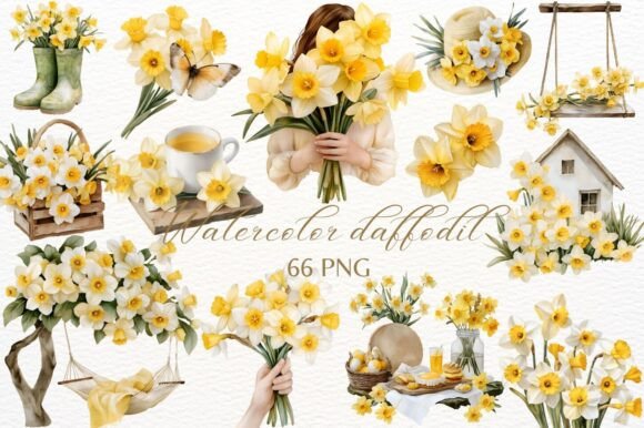 Download Watercolor Daffodil PNG Clipart - Daffodil Collection