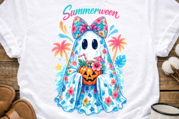 Download Summerween Ghost Pumpkin PNG Design - Design Collection
