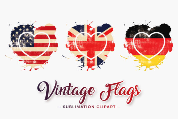 Download Flags Heart Splash Sublimation Designs - Design Collection