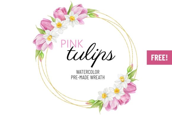 Download FREE Tulip and Daffodil Flowers Wreath - Daffodil Collection