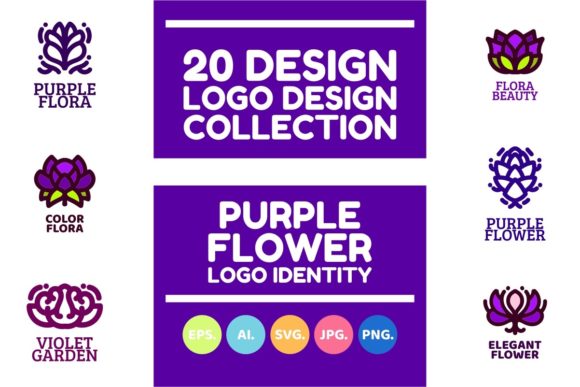 Download Purple Flower Leaf Nature Logo Design - Design Collection