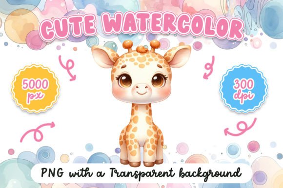 Download Cute Watercolor Giraffe - Watercolor giraffe Collection