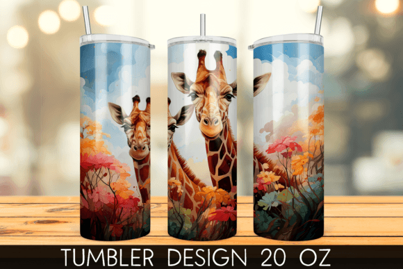 Download Watercolor Giraffe Tumbler Sublimation - Watercolor giraffe Collection