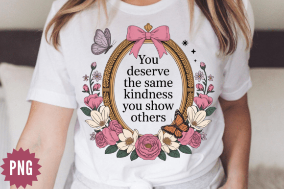 Download Floral Vintage Kindness Quote PNG Design - Design Collection