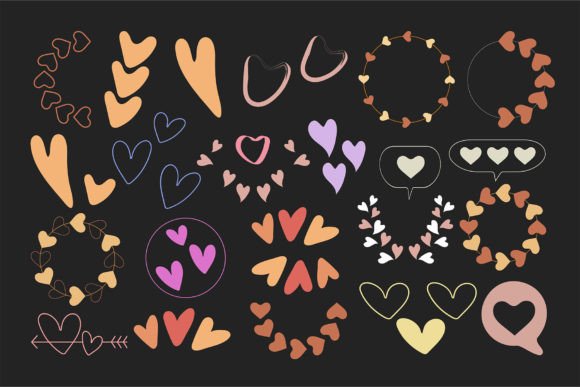 Download Hand-drawn of Love or Hart Signs Isolate - Premium Resources