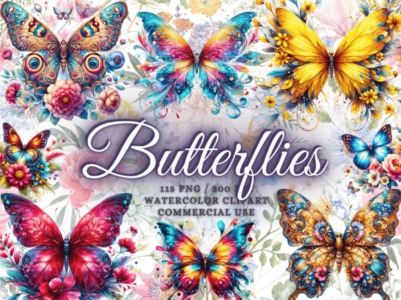 Download Watercolor Butterflies Clipart Butterfly - Watercolor butterflies Collection