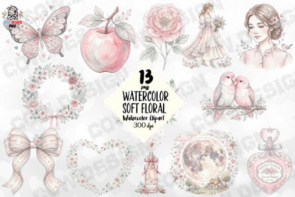 Download Watercolor Soft Floral PNG - Floral png Collection