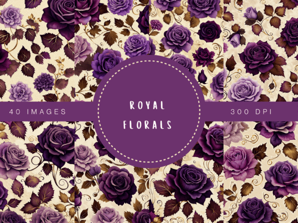 Download Royal Florals – Elegant Purple Rose Digi - Premium Resources
