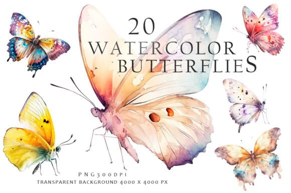 Download Watercolor Butterflies Clipart - Watercolor butterflies Collection