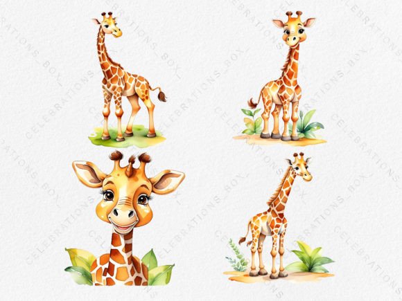 Download Watercolor Giraffe PNG Clipart for Craft - Watercolor giraffe Collection
