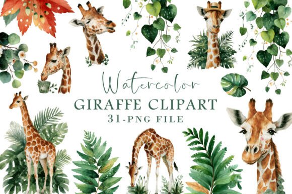 Download Watercolor Giraffe Clipart - Watercolor giraffe Collection