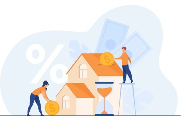 Download Tiny People Buying House in Debt Isolate - Isolate Collection