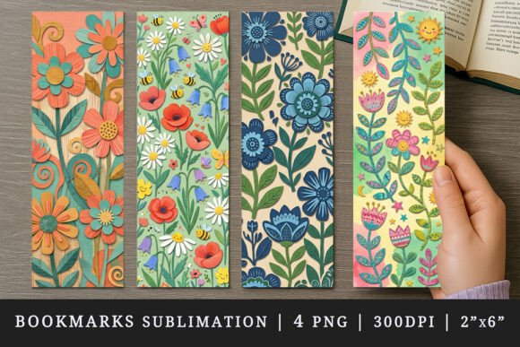 Download Flowers Bookmark Design Set - Design Collection