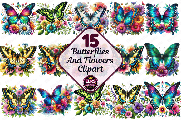 Download Watercolor Butterflies and Flowers Png - Watercolor butterflies Collection