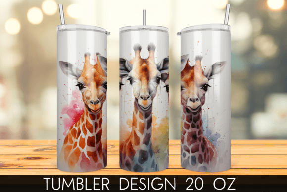 Download Watercolor Giraffe Tumbler Sublimation - Watercolor giraffe Collection