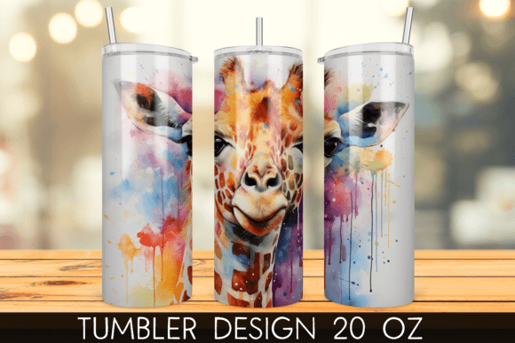 Download Watercolor Giraffe Tumbler Sublimation - Watercolor giraffe Collection