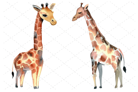 Download 2 Watercolor Giraffe Clipart PNG Bundle - Watercolor giraffe Collection