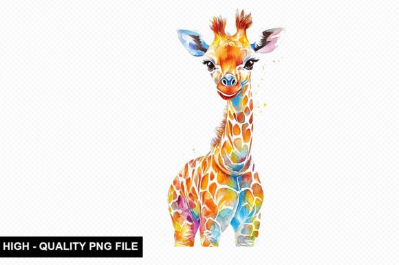 Download Watercolor Giraffe Clipart Sublimation - Watercolor giraffe Collection