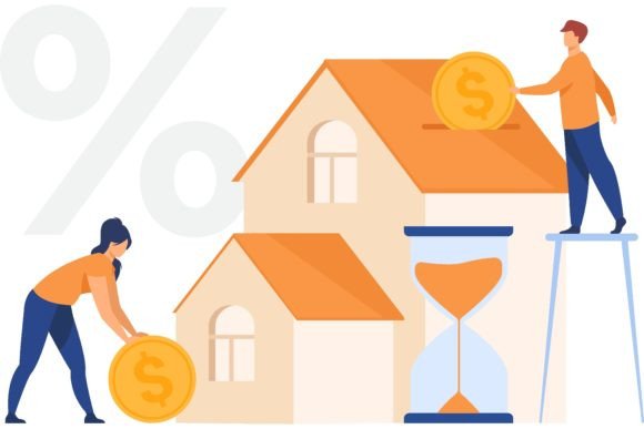 Download Tiny People Buying House in Debt Isolate - Isolate Collection