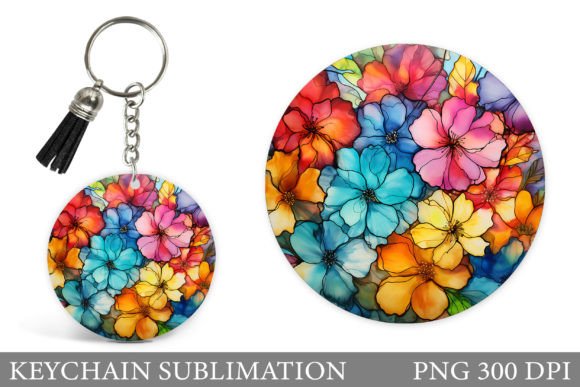 Download Colorful Flowers Keychain Design - Design Collection