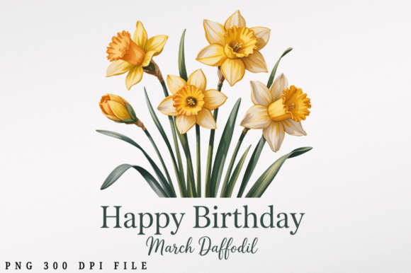 Download March Daffodil Flower PNG Design - Design Collection