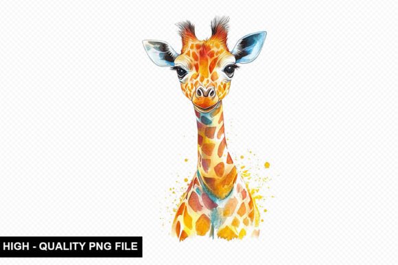 Download Watercolor Giraffe Clipart Sublimation D - Watercolor giraffe Collection