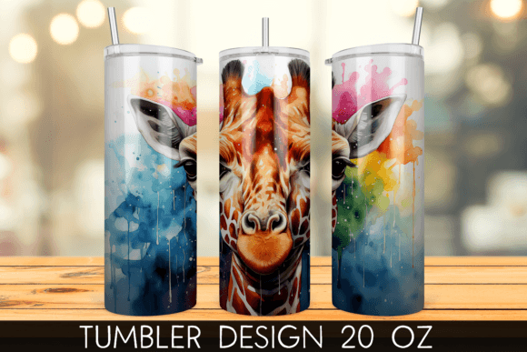 Download Watercolor Giraffe Tumbler Sublimation - Watercolor giraffe Collection