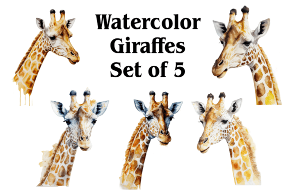 Download Watercolor Giraffes - Watercolor giraffe Collection